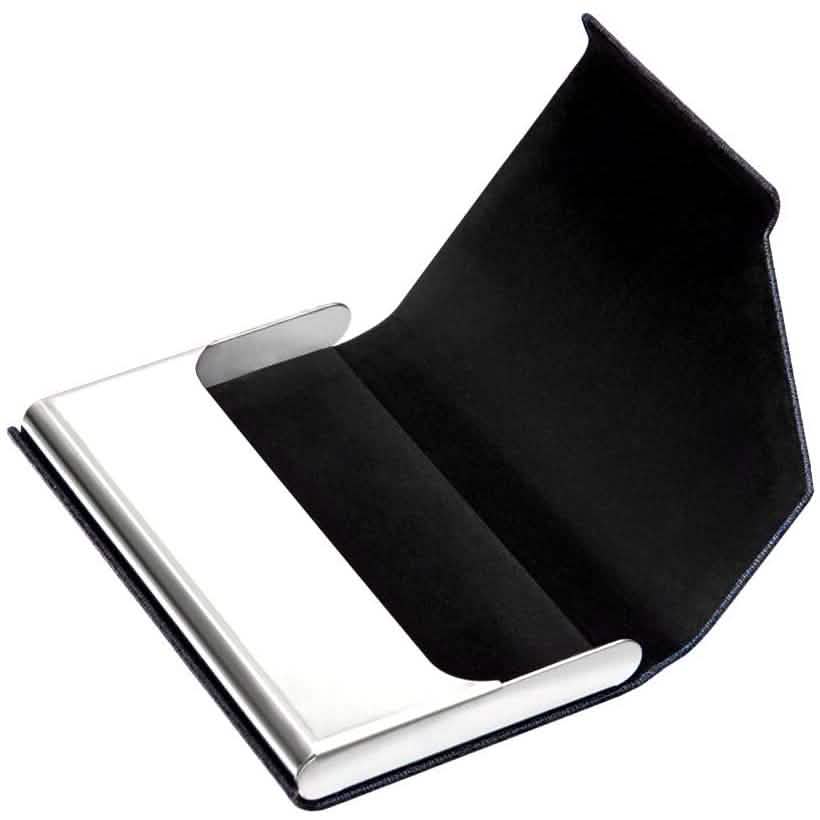 Business Name Card Holder Luxury PU Leather and Stainless Steel Multi Card Case DailySale