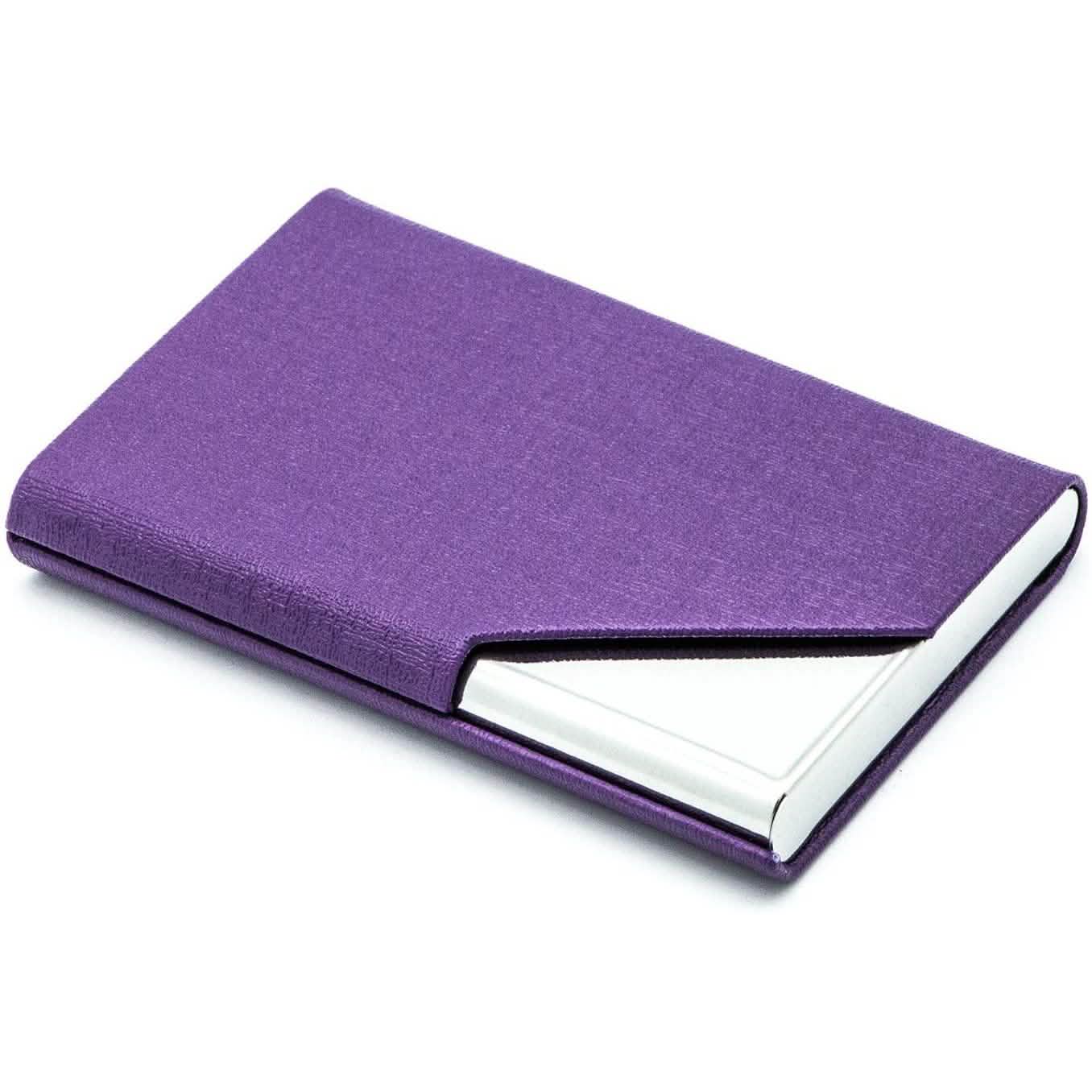 Business Name Card Holder Luxury PU Leather and Stainless Steel Multi Card Case DailySale