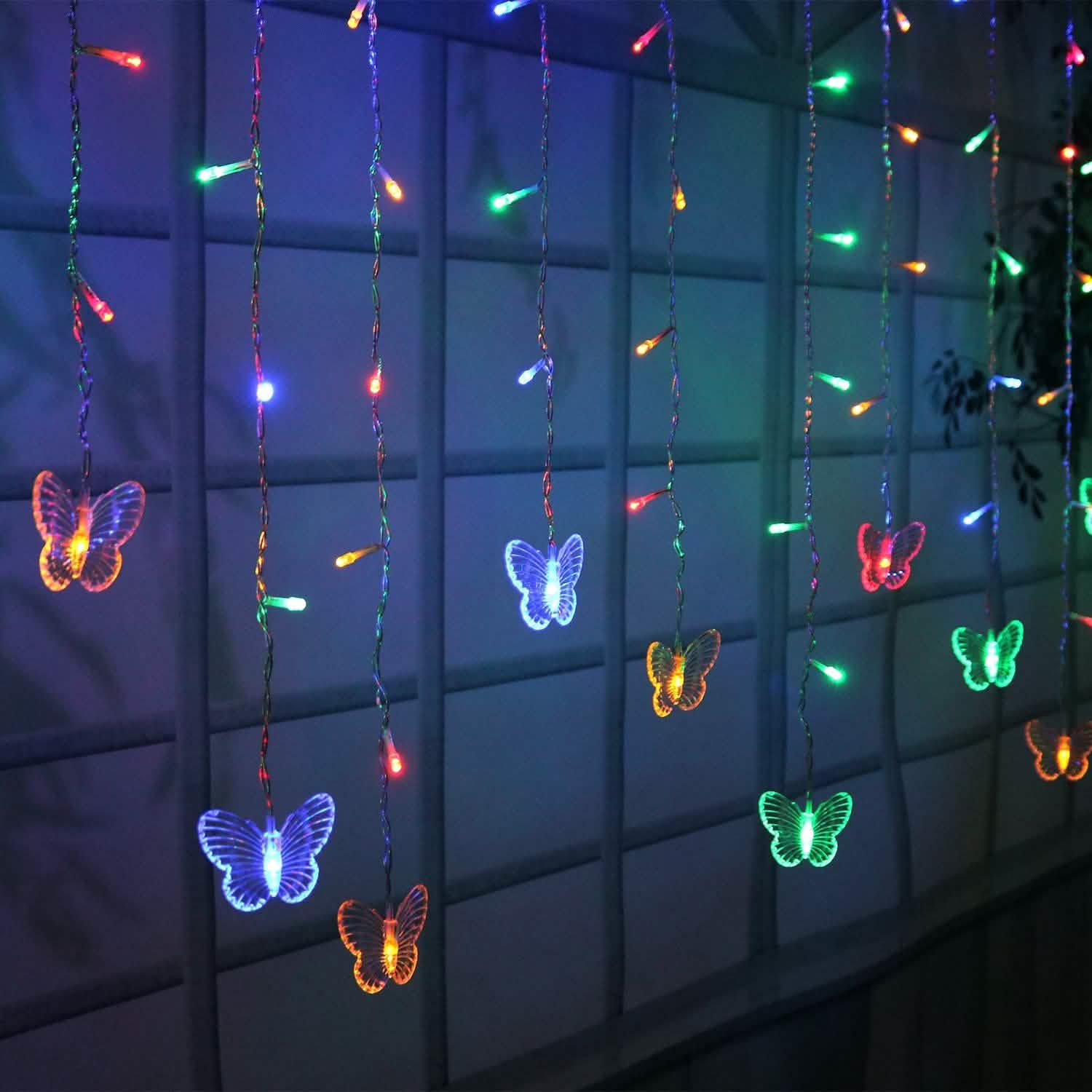 Butterfly Curtain String Lights USB Powered with 8 Modes 96 LED Remote Control DailySale