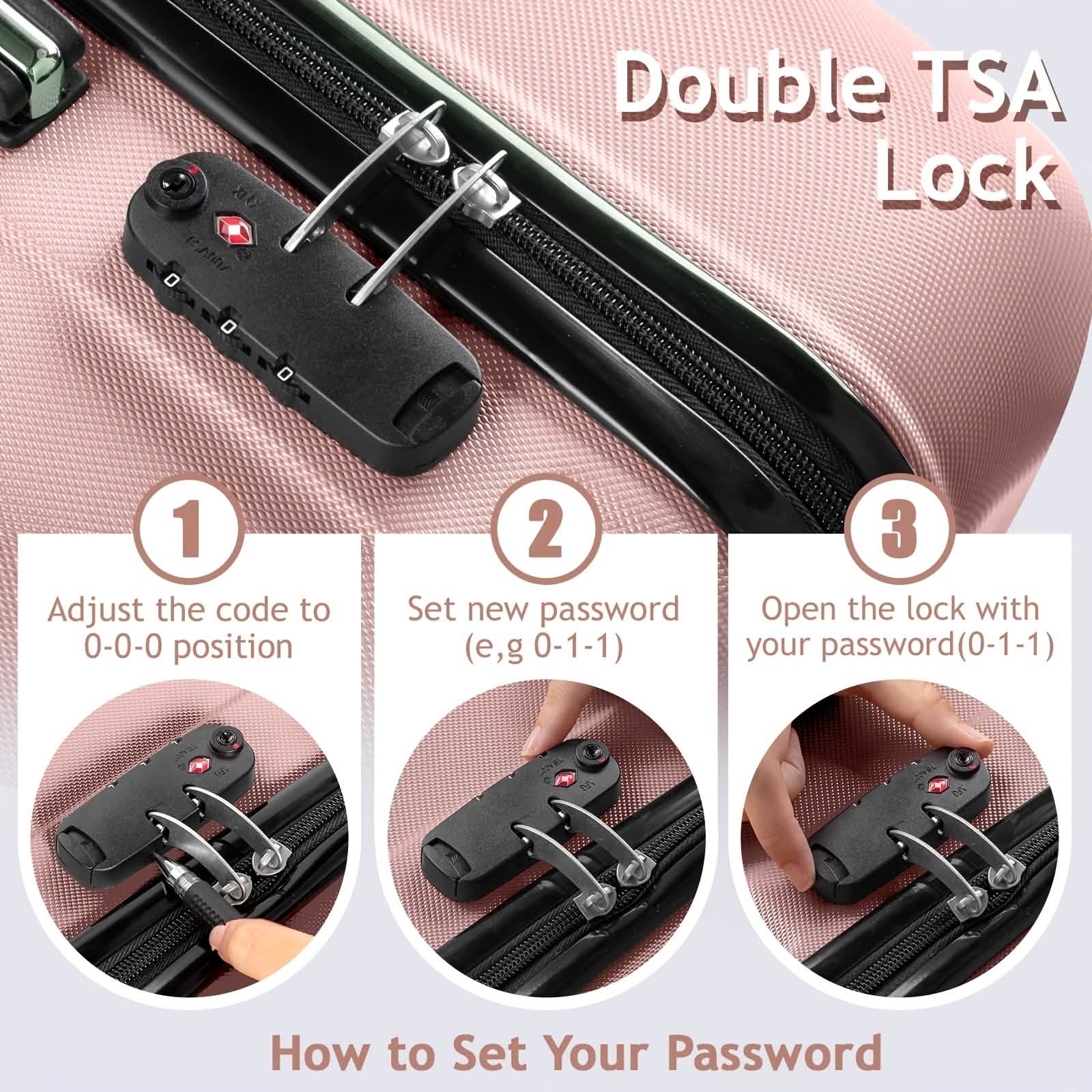 3-Piece Hard Shell Luggage Set with TSA Lock – 20/24/28 Inch 360° Spinner Wheels DailySale