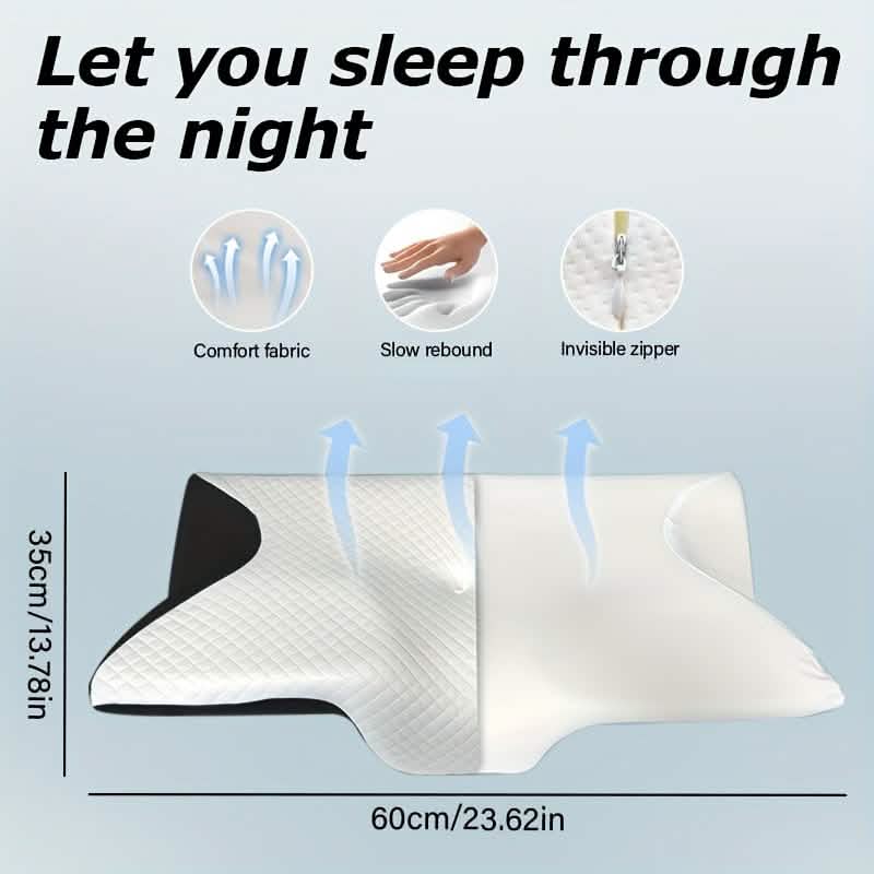 Ergonomic Memory Foam Neck Pillow – Slow Rebound, Back & Side Sleeper DailySale
