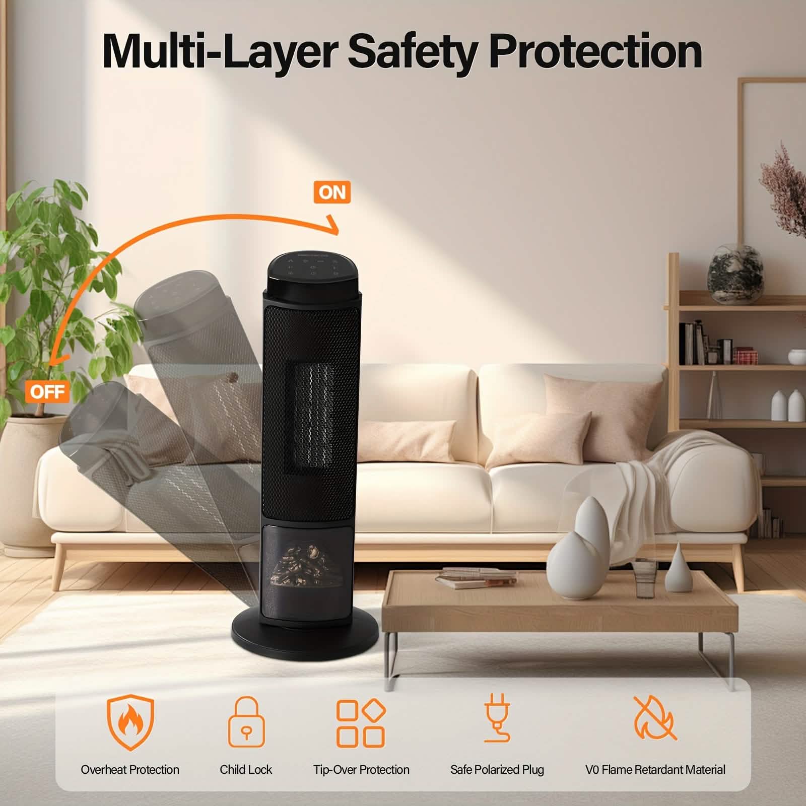 Portable Electric Space Heater with Remote & Thermostat DailySale