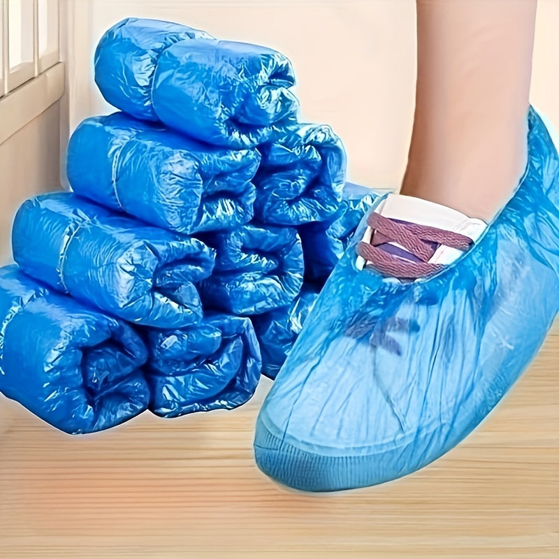 100-Pack: Disposable Plastic Shoe Covers – Waterproof & Slip-Resistant DailySale