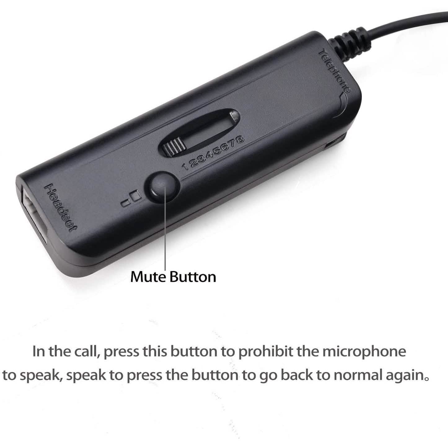 Call Center Hands-Free Noise Cancelling Corded Monaural Headset DailySale