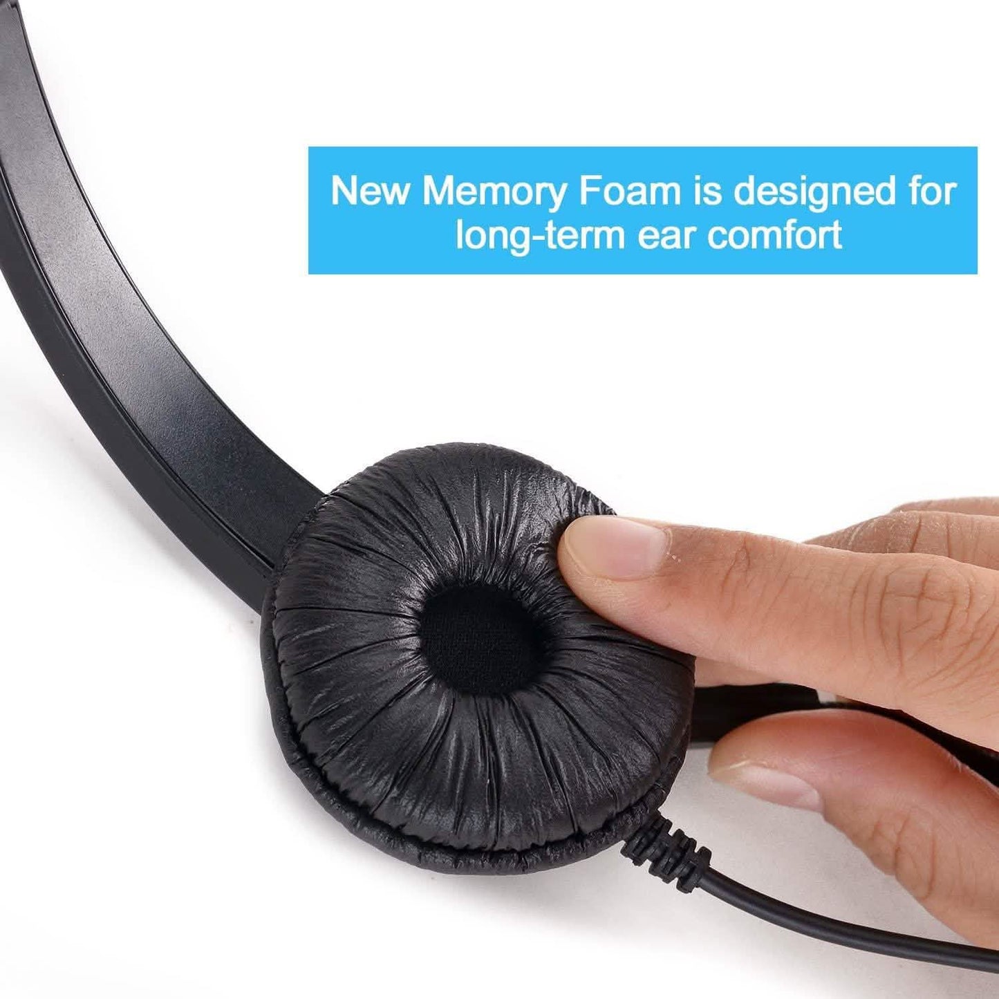 Call Center Hands-Free Noise Cancelling Corded Monaural Headset DailySale
