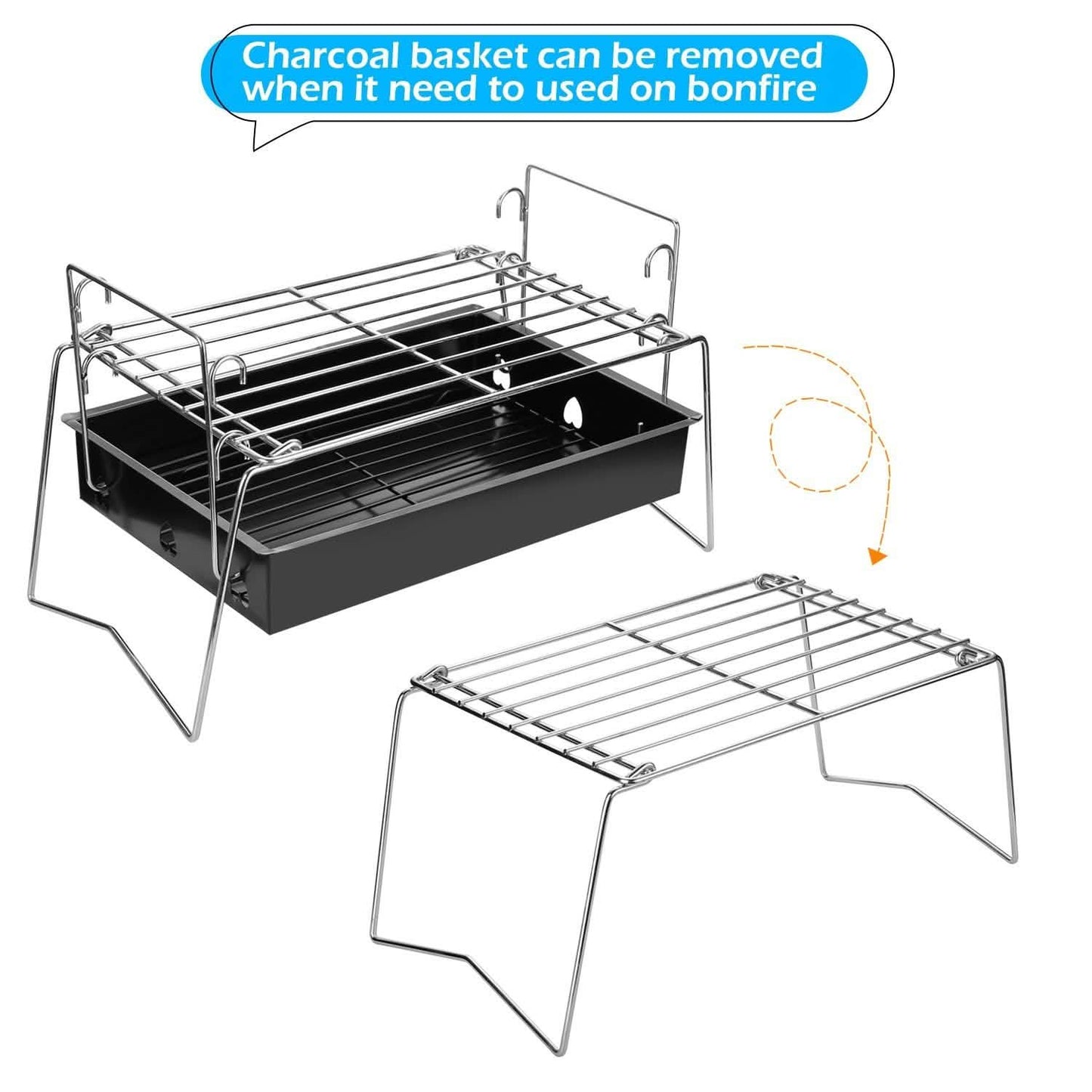 Camping Grill Barbecue Tool Folding & Lightweight Steel Mesh Portable DailySale