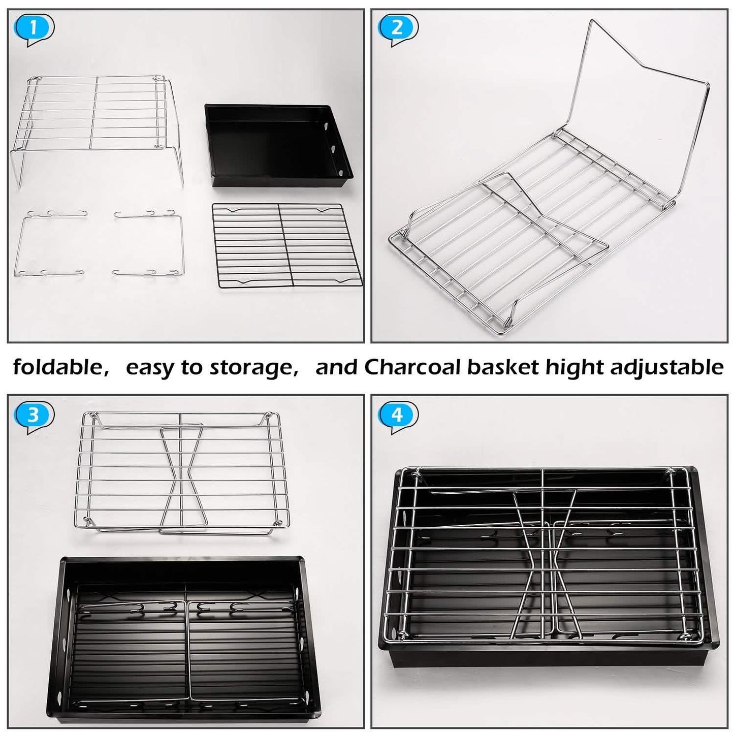 Camping Grill Barbecue Tool Folding & Lightweight Steel Mesh Portable DailySale