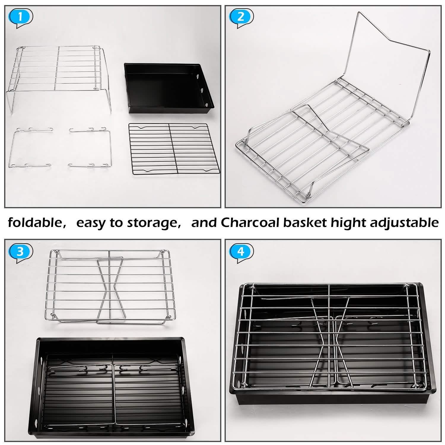 Camping Grill Barbecue Tool Folding & Lightweight Steel Mesh Portable DailySale