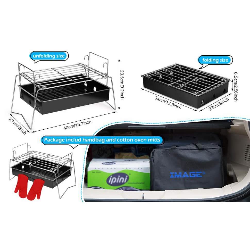Camping Grill Barbecue Tool Folding & Lightweight Steel Mesh Portable DailySale