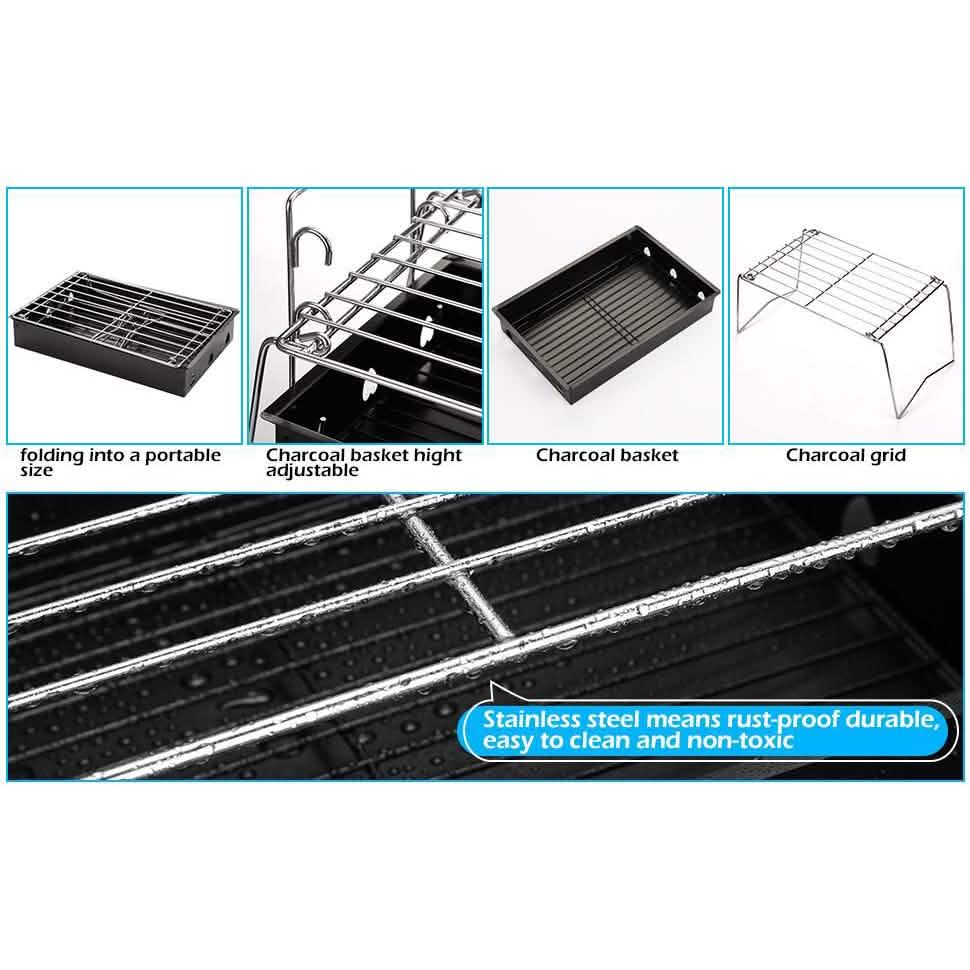 Camping Grill Barbecue Tool Folding & Lightweight Steel Mesh Portable DailySale