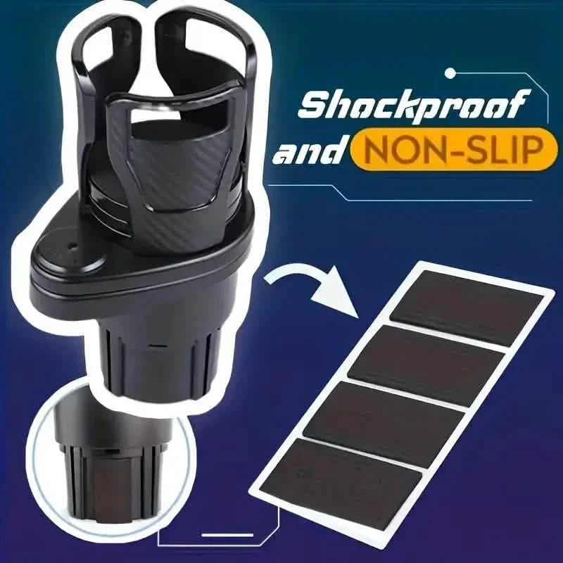 Car Adapter Adjustable Multifunctional Dual Cup Holder With Phone Holder Aromatherapy Organizer DailySale