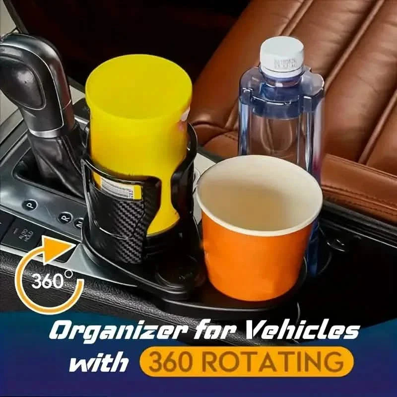 Car Adapter Adjustable Multifunctional Dual Cup Holder With Phone Holder Aromatherapy Organizer DailySale