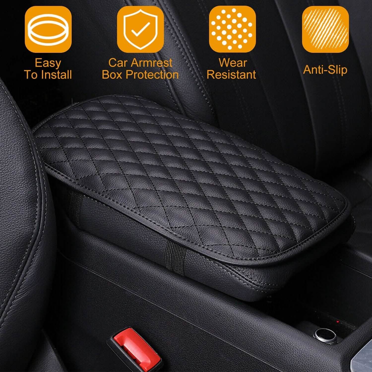 Car Armrest Pad Cover PU Leather Fit for SUV Truck Car DailySale