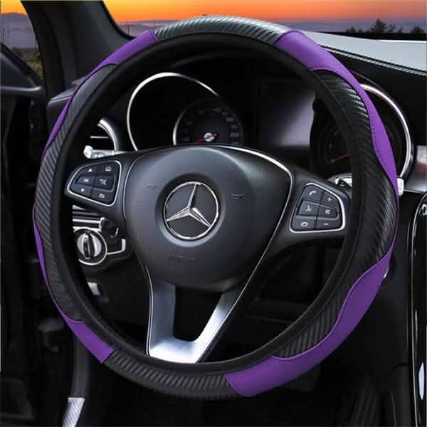Car Auto Steering Wheel Cover Carbon Fibre Breathable Anti-slip Protector DailySale