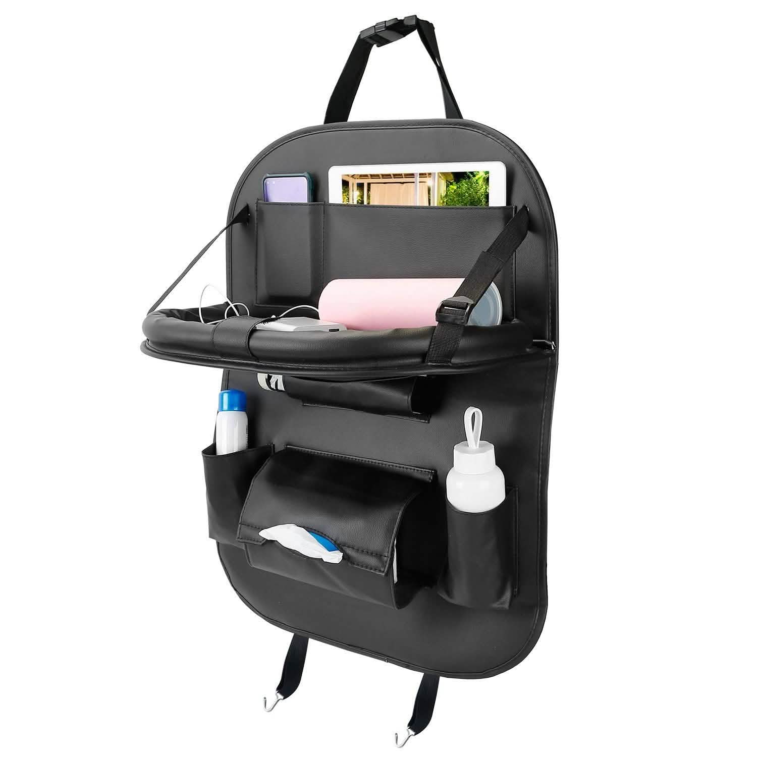 Car Back Seat Organizer with Foldable Table Tray 8 Pockets DailySale