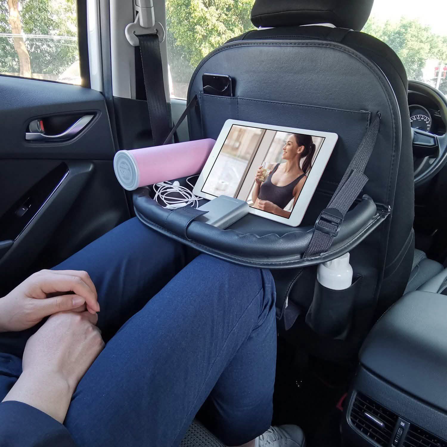 Car Back Seat Organizer with Foldable Table Tray 8 Pockets DailySale