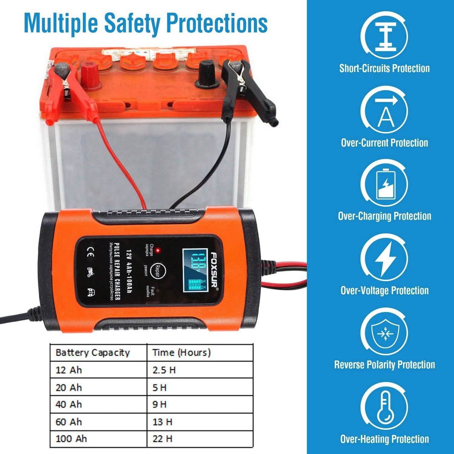 Car Battery Charger 12V 5A Recover Pulse Repair DailySale