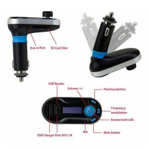 Car FM Transmitter Bluetooth Hands-free LCD MP3 Player Radio Adapter Kit Charger DailySale
