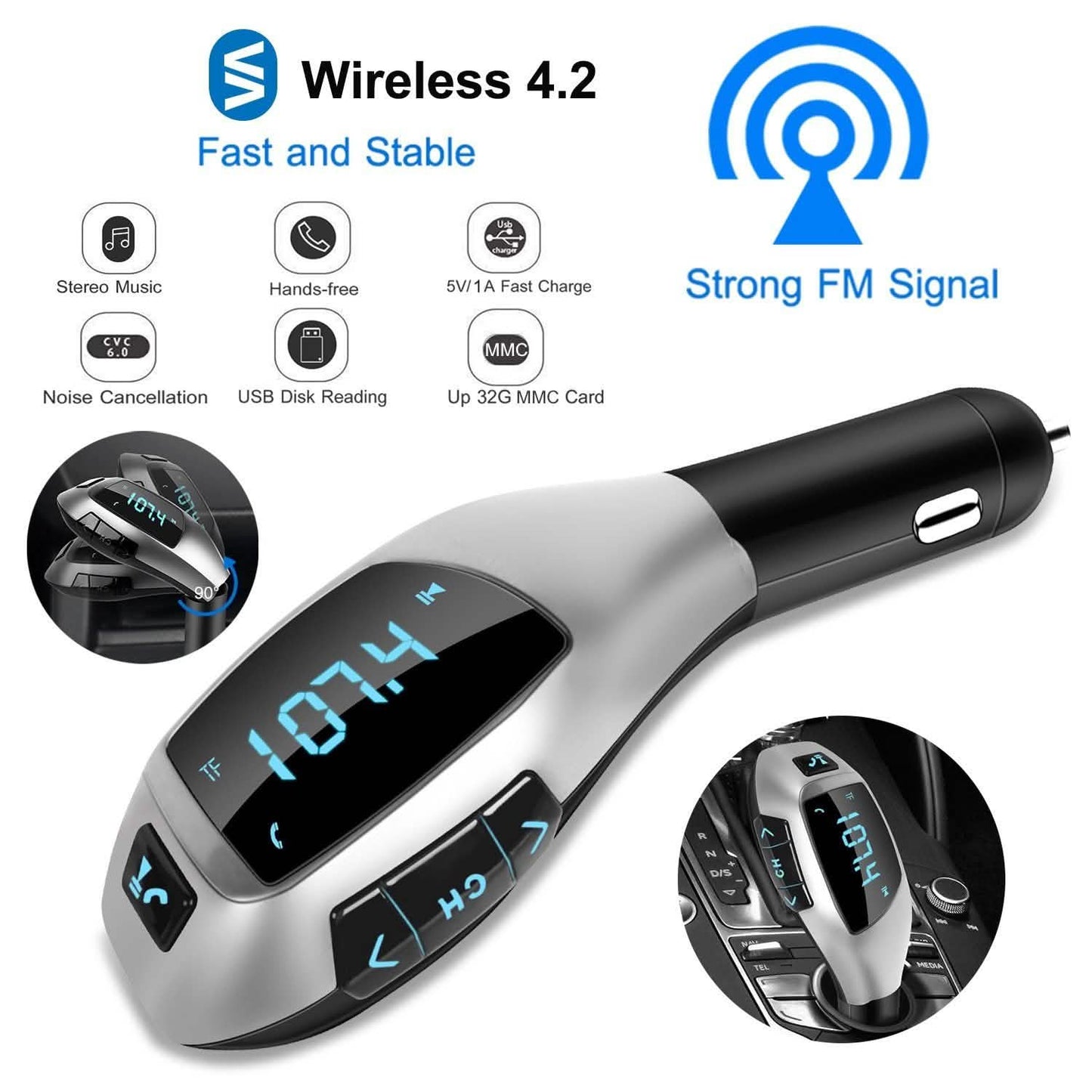 Car FM Wireless Transmitter USB Charge DailySale