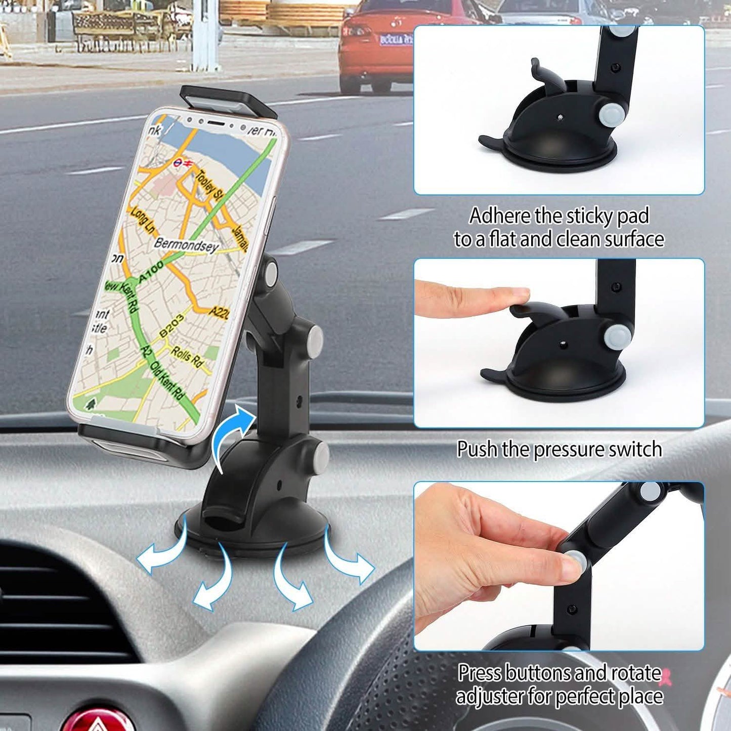 Car Phone Holder Mount Dashboard Tablet Stand Holder DailySale