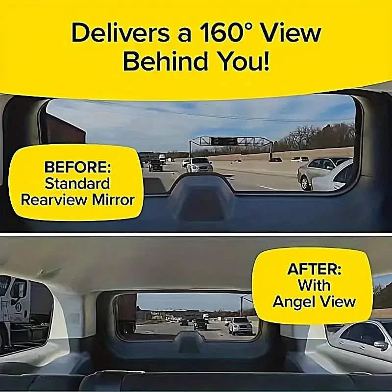Car Wide Angle Rearview Mirror Curved Interior Large Field Of View Inside Mirror DailySale