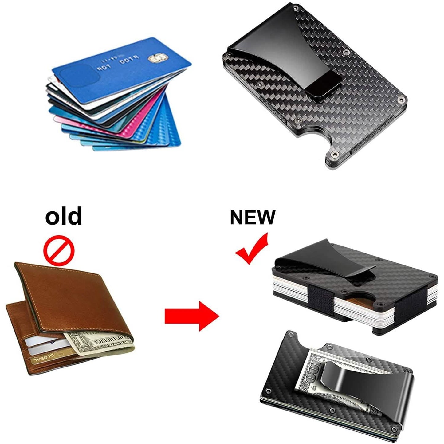 Carbon Fiber Money Clip Wallet with RFID Blocking DailySale