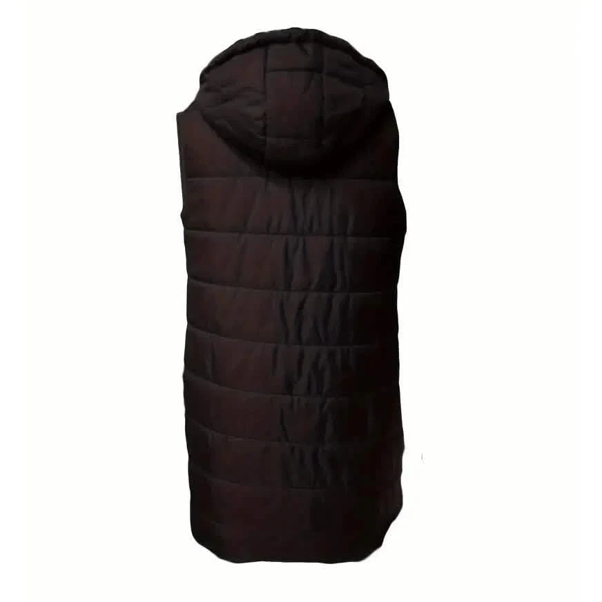 Casual Sleeveless Long Button Front Hooded Coat Outerwear DailySale