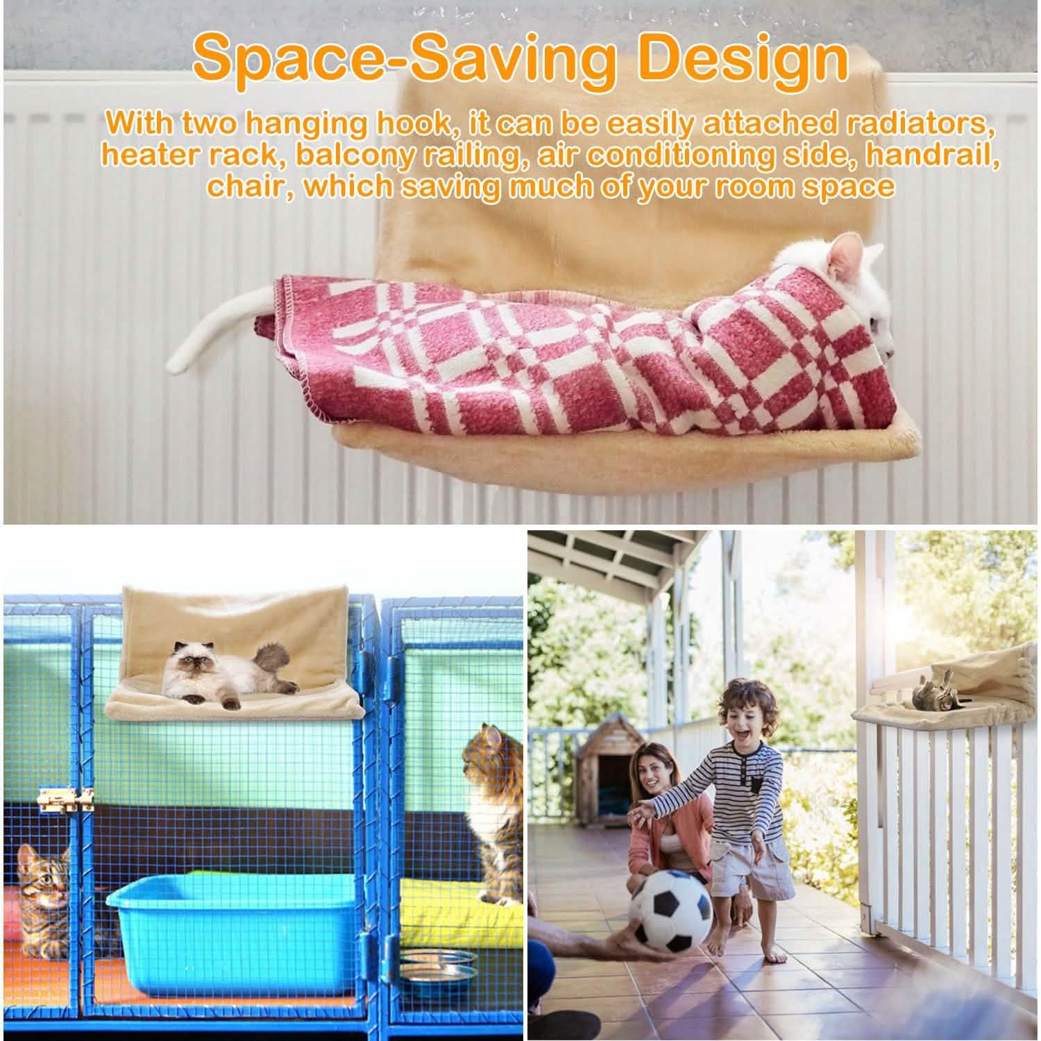 Cat Radiator Bed Pet Hammock Hanging Mat Blanket with Metal Frame DailySale
