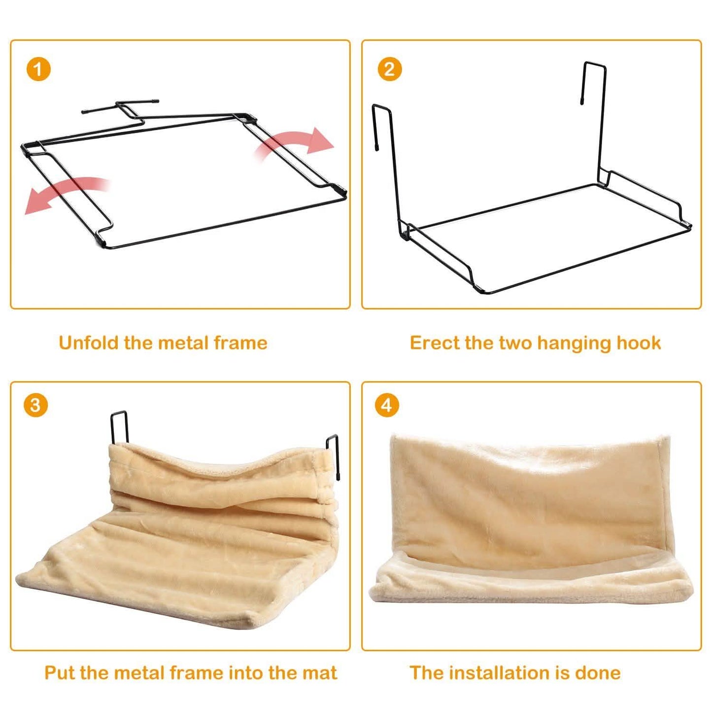 Cat Radiator Bed Pet Hammock Hanging Mat Blanket with Metal Frame DailySale