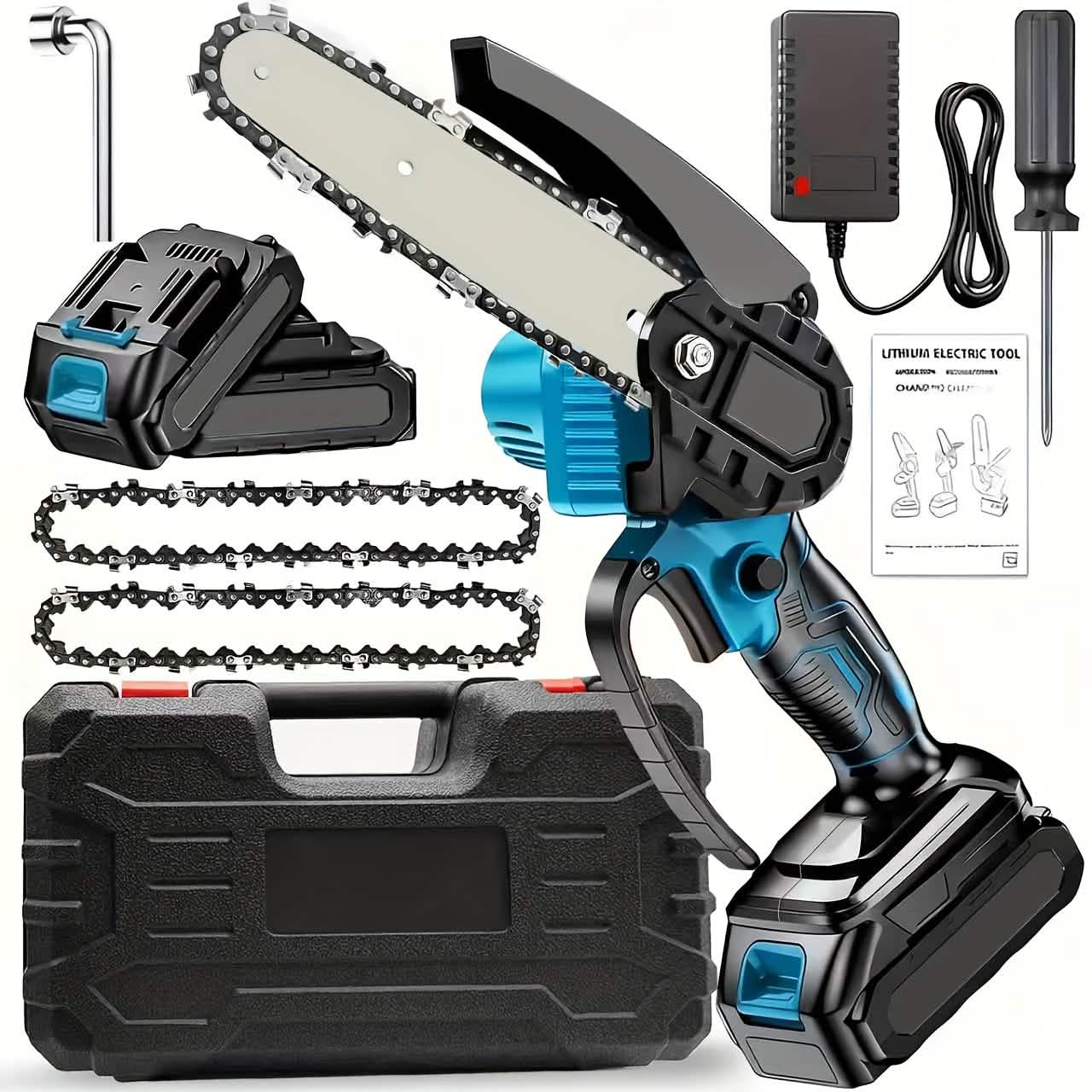 6-inch Cordless Mini Chainsaw – Handheld Electric, Lightweight, Battery-Powered DailySale