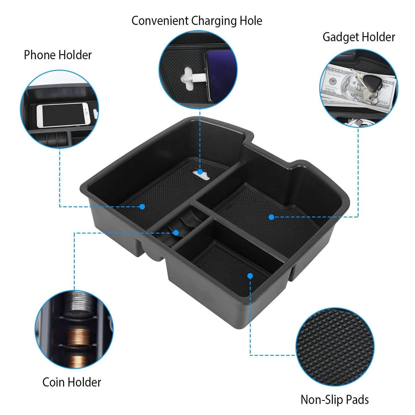 Center Console Storage Box Armrest Organizer DailySale