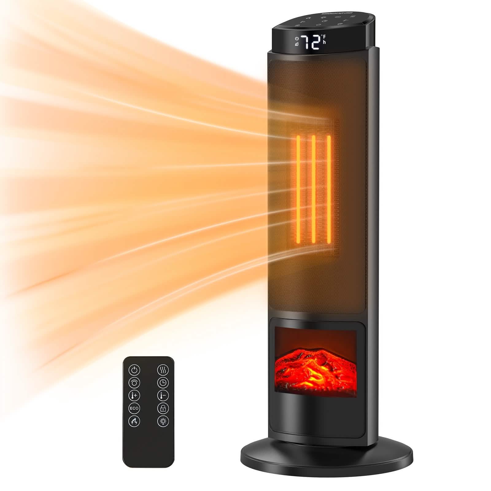 Portable Electric Space Heater with Remote & Thermostat DailySale