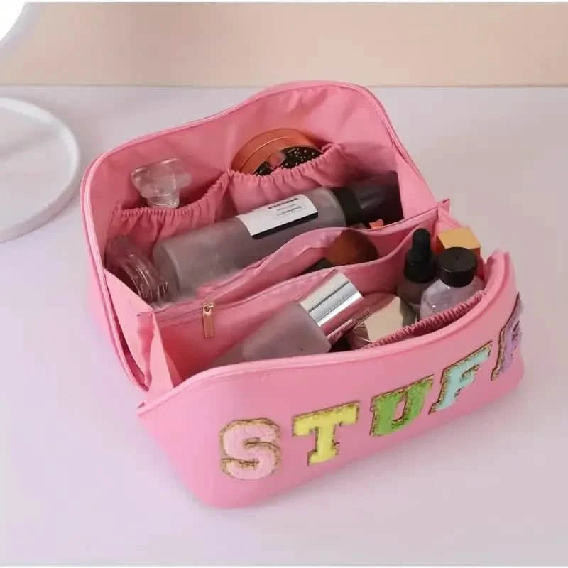 Chenille Letter Patches Cosmetic Bag DailySale