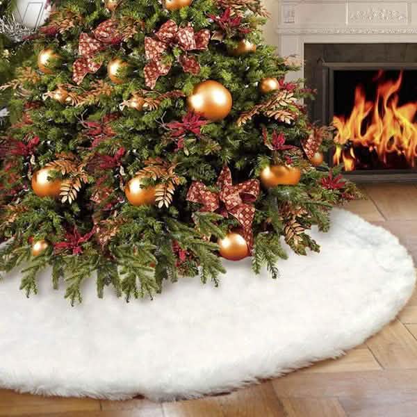 Christmas Tree Skirt Plush Lovely Decorations DailySale