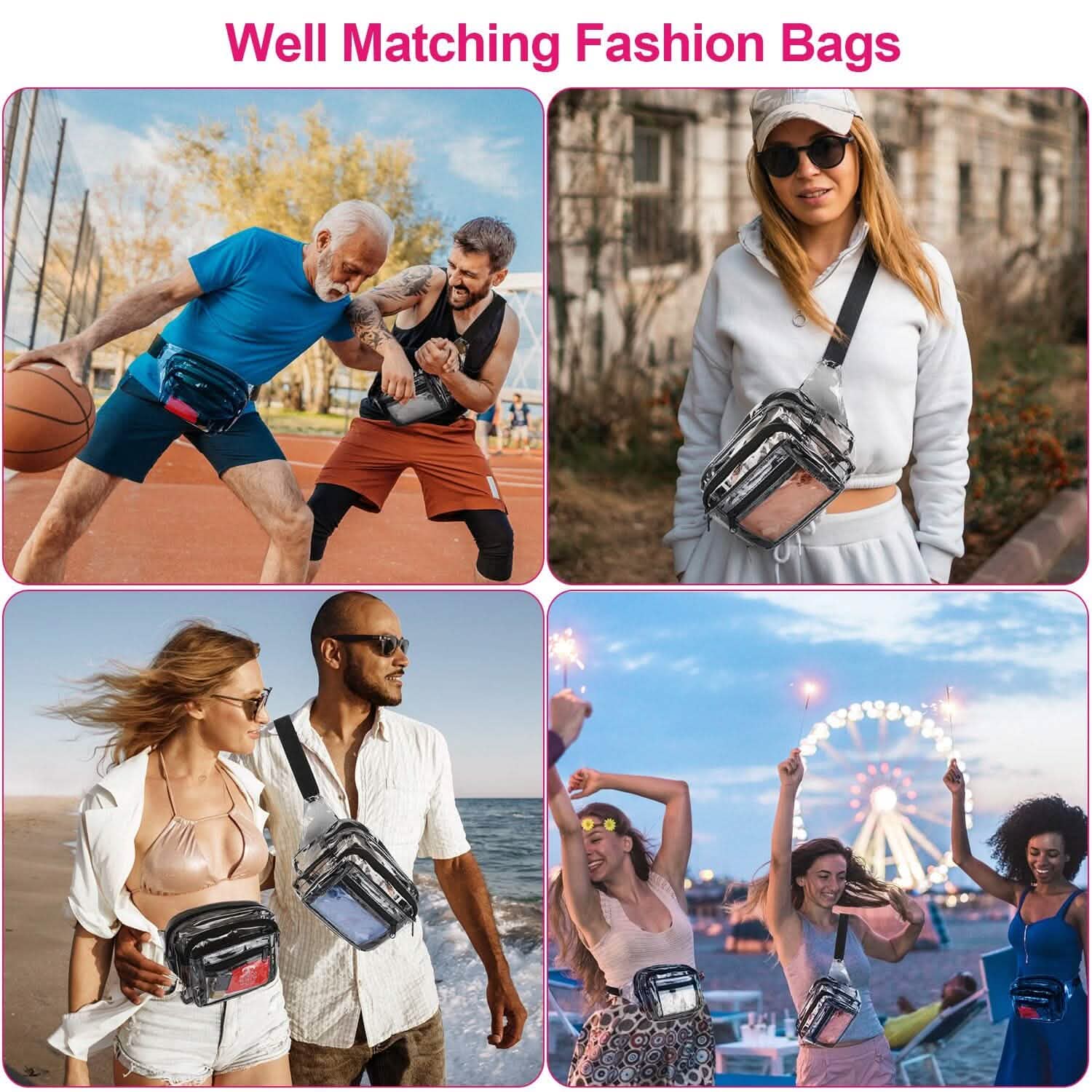 Clear Fanny Pack Unisex Transparent Waist Pouch Belt Bag DailySale