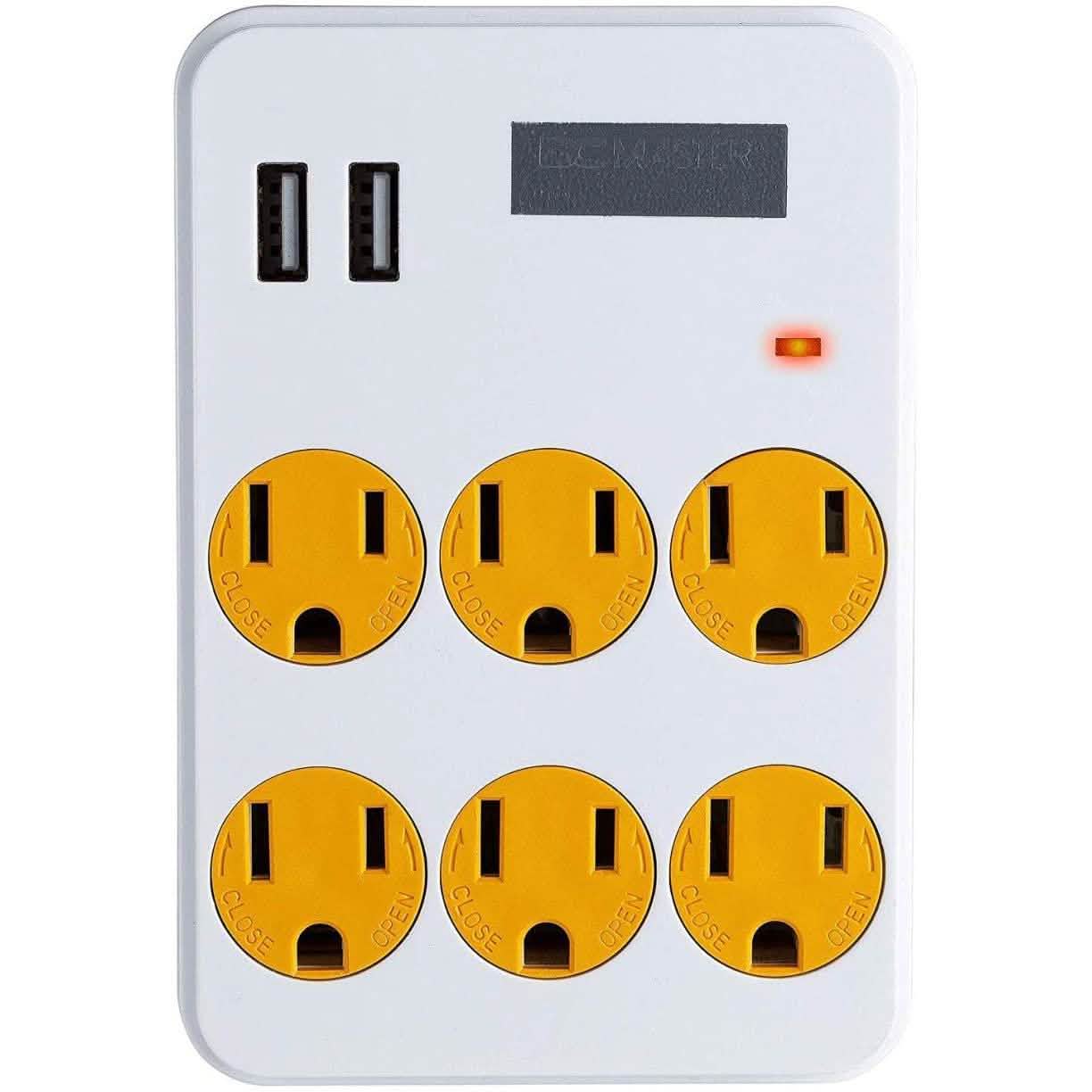 ClearMax 6 Outlet Adapter with 2 USB Ports DailySale