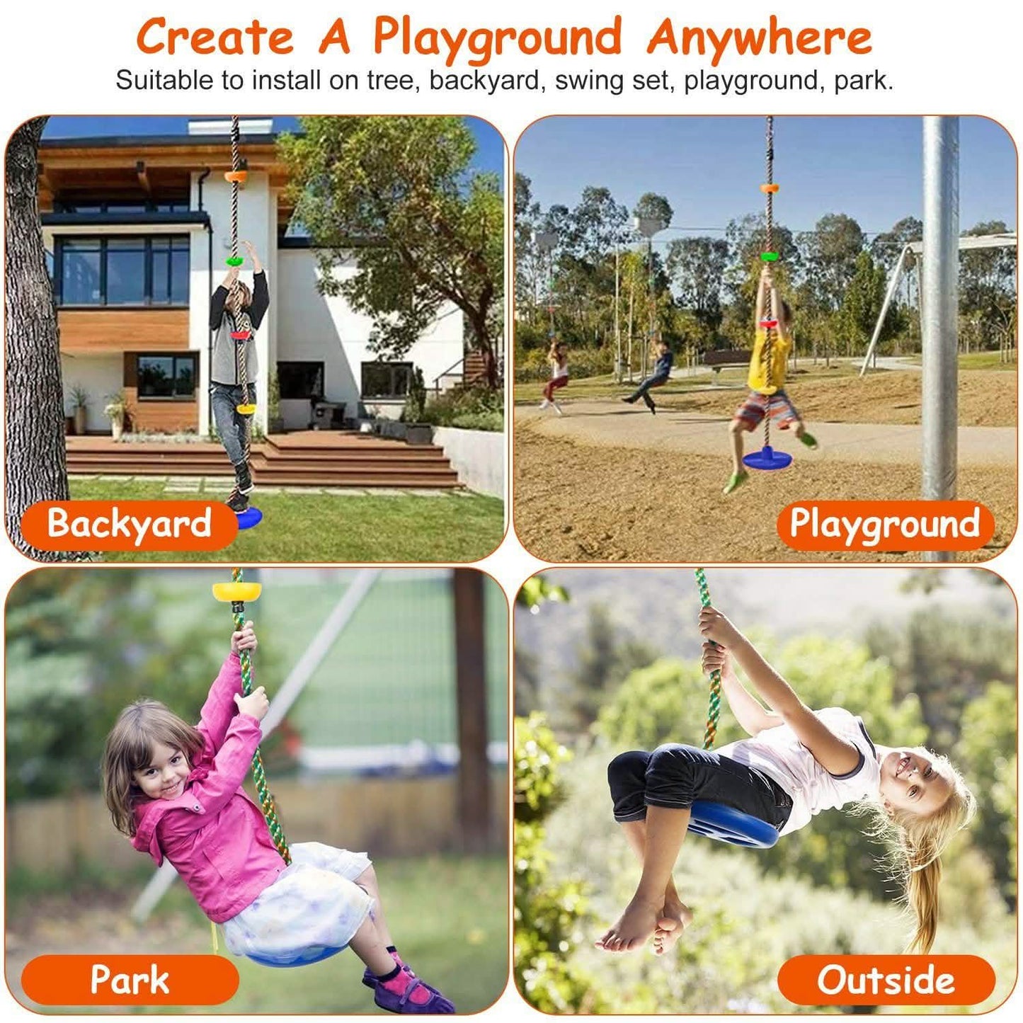 Climbing Rope Tree Swing Toy DailySale