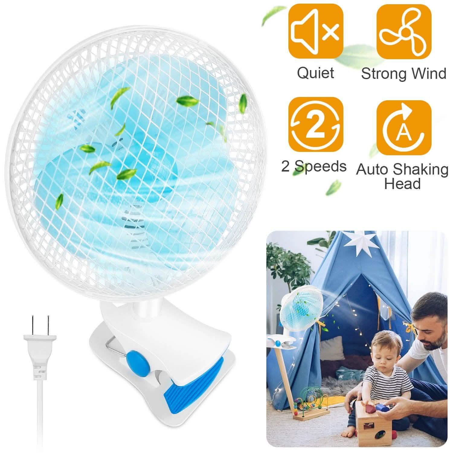 Clip-On 2 Speeds Quiet Clamp Fan DailySale