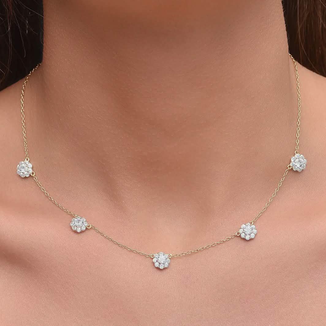 Cluster Flower Station Choker Necklace DailySale