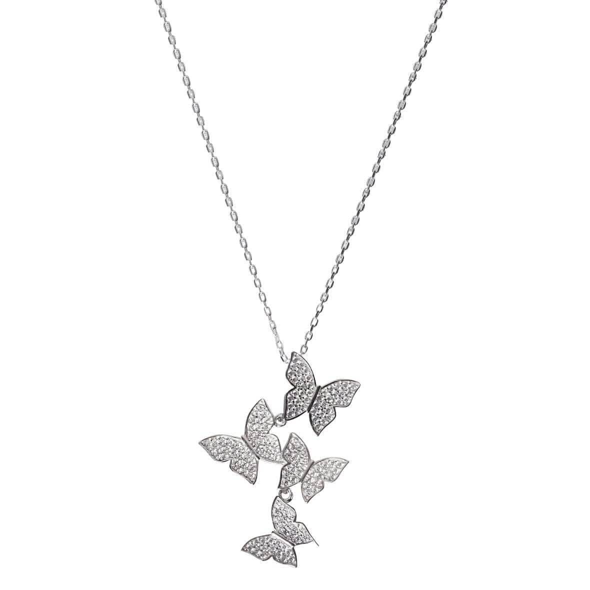 Cluster Hanging Butterflies Necklace - Assorted Colors DailySale