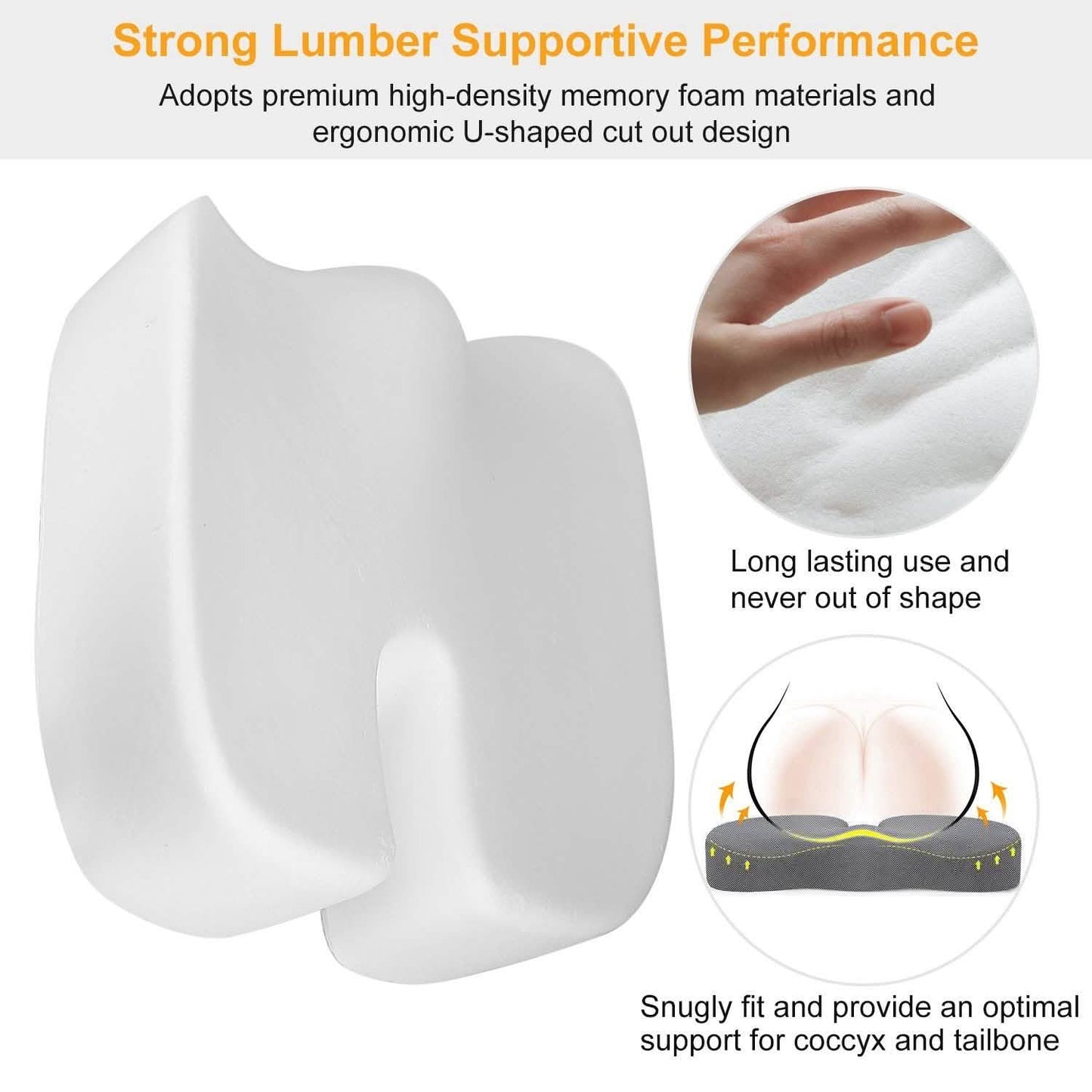 Coccyx Orthopedic Memory Foam Seat Cushion DailySale