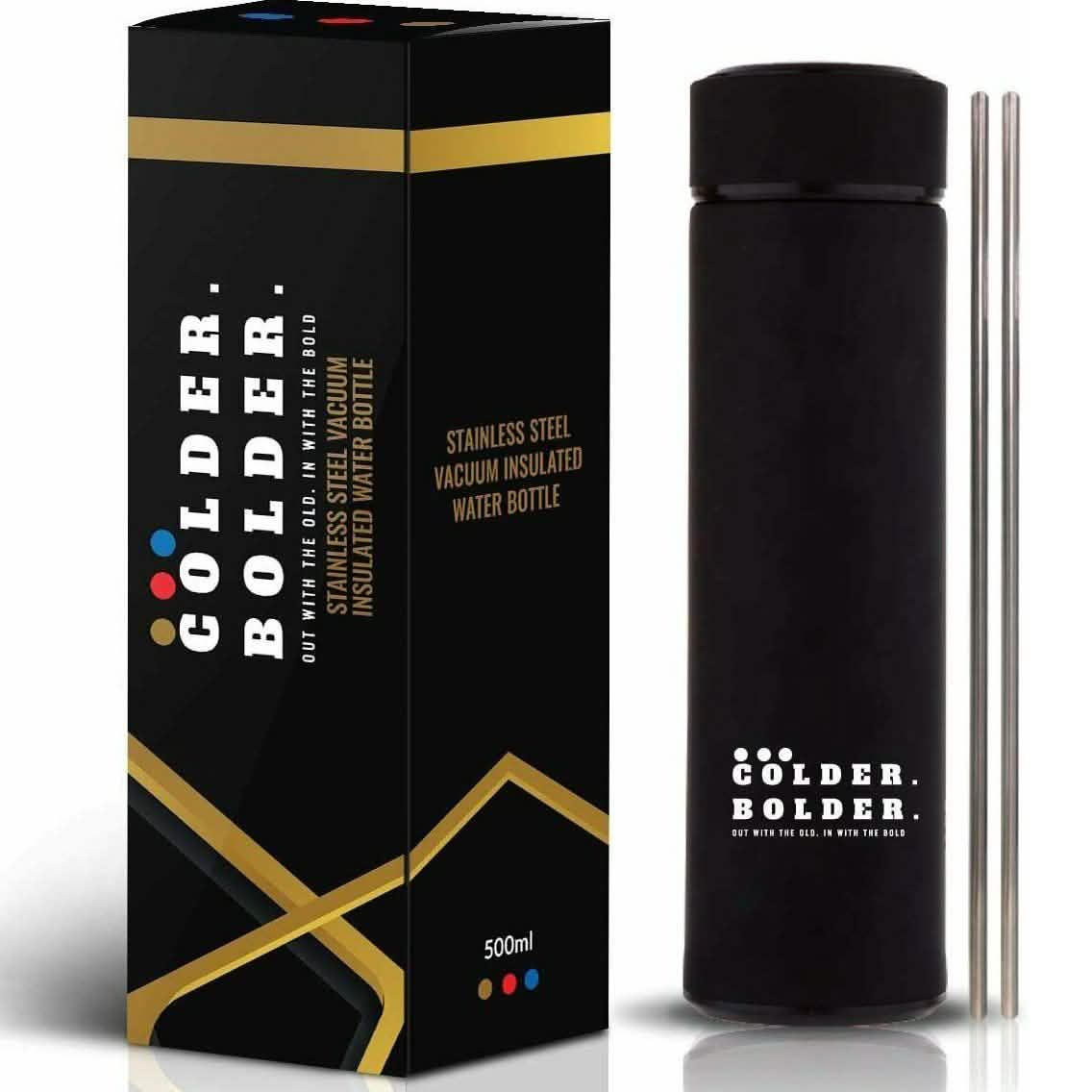 Colder Bolder Stainless Steel Double Wall Vacuum Insulated Reusable Water Bottle DailySale
