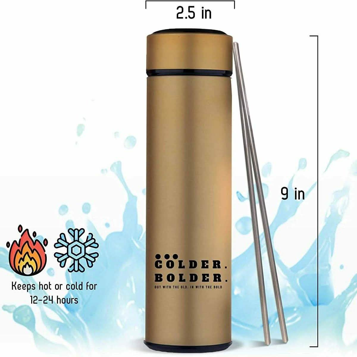 Colder Bolder Stainless Steel Double Wall Vacuum Insulated Reusable Water Bottle DailySale