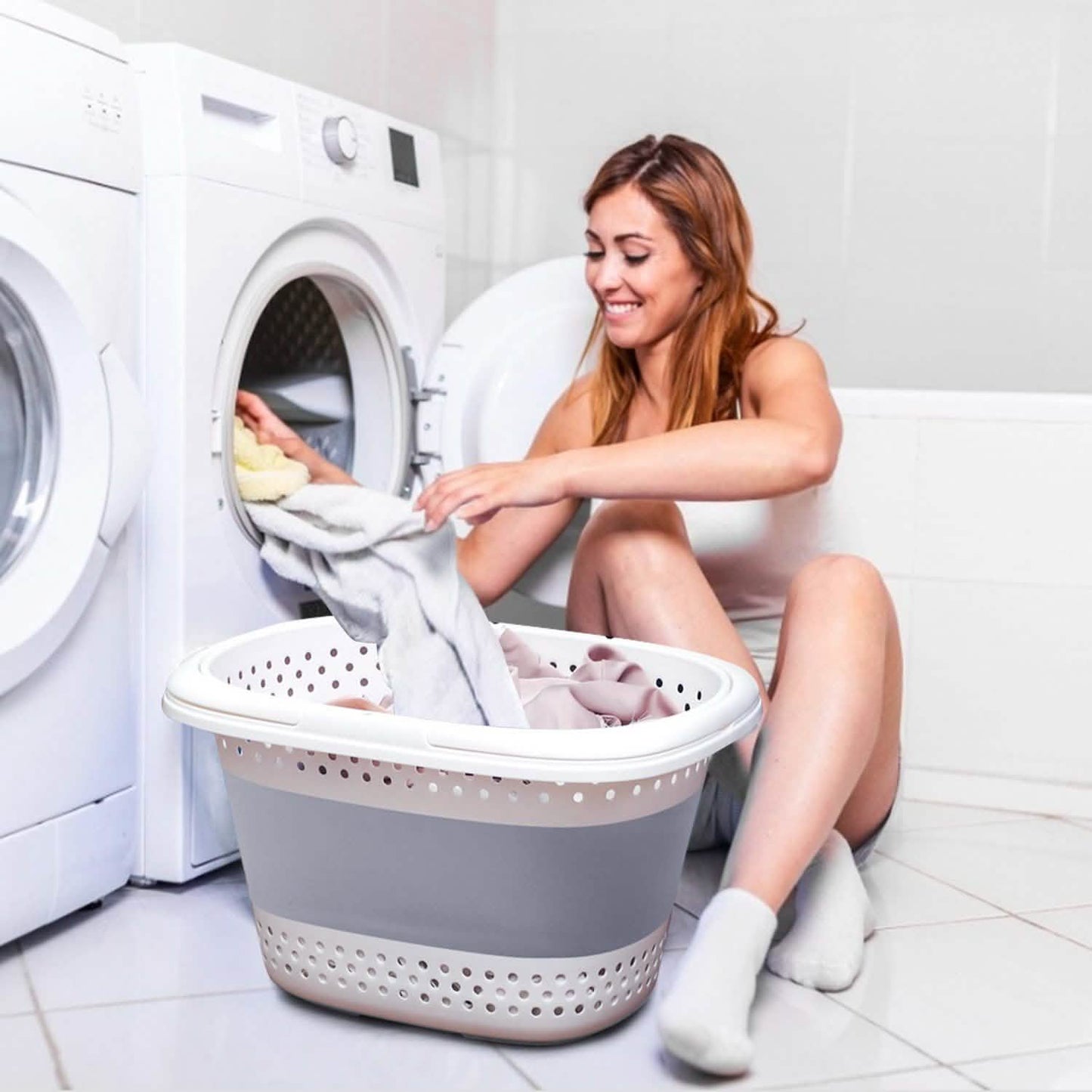 Collapsible Laundry Basket with Comfort Handle DailySale