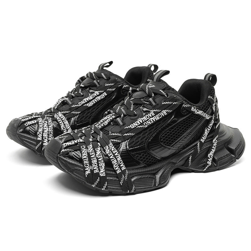 Triple S Logotype Technical Sneakers - Luxury Logo-Print Platform Trainers | LuxuryUrbanwear - Luxuryurbanwear