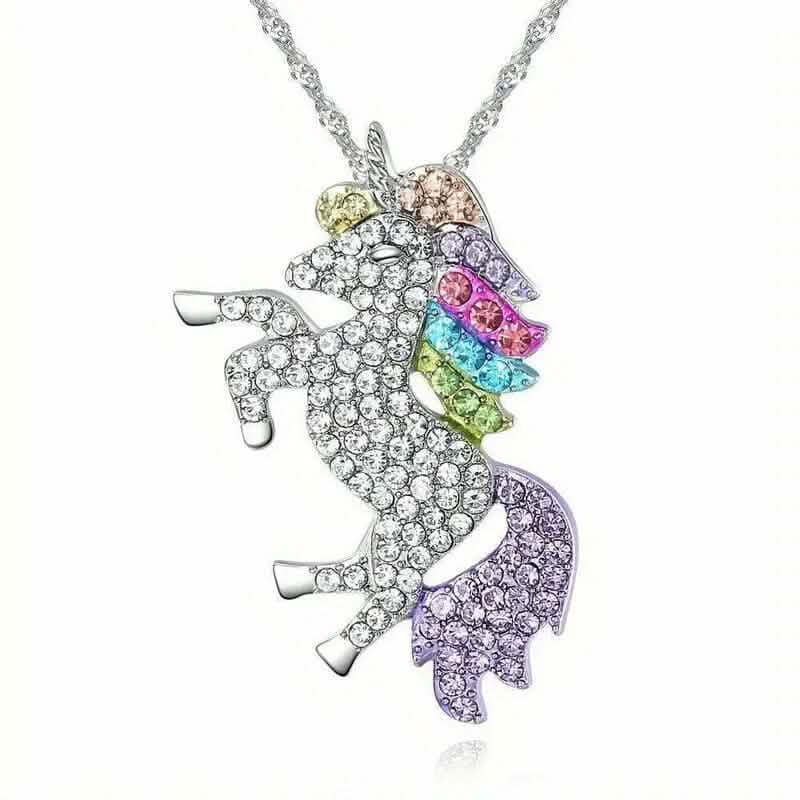 Colorful Cartoon-Themed Unicorn Earrings, Necklace, Ring & Bracelet Jewelry Set DailySale