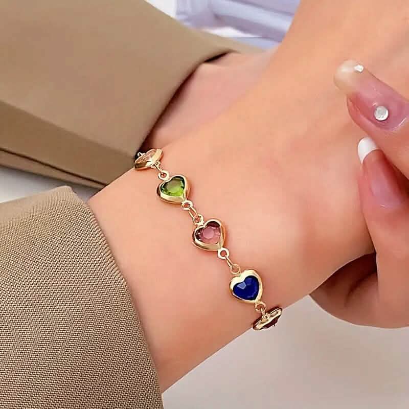 Colorful Heart-Shaped Zirconia Bracelet DailySale