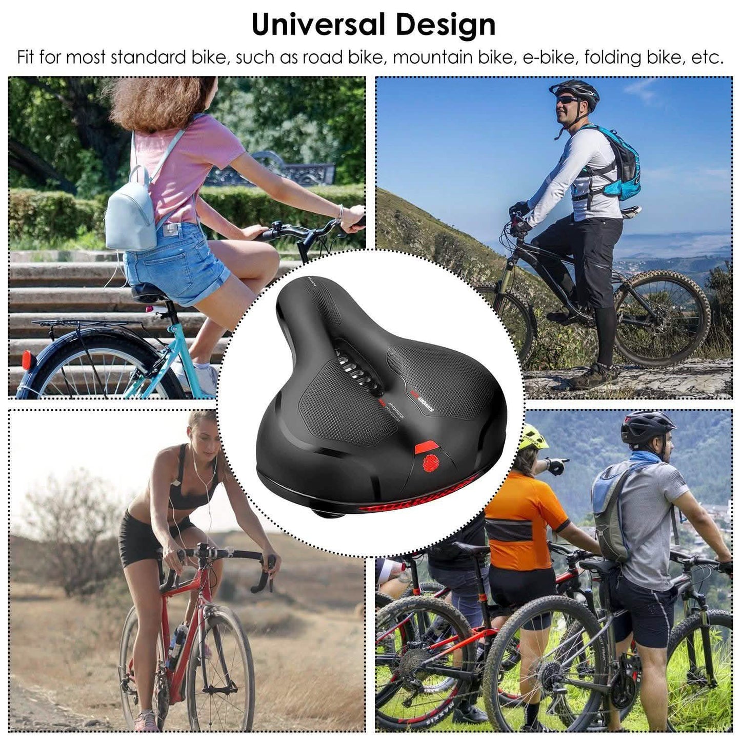 Comfortable Bike Seat Water Resistant MTB Bicycle Padded Saddle DailySale