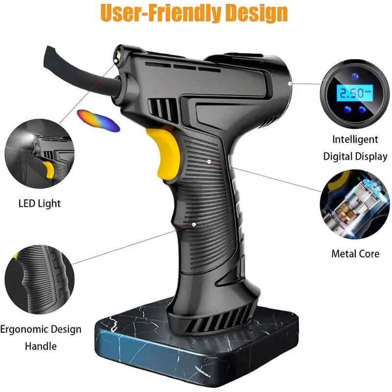 Compact Lightweight Rechargeable Air Pump, Compressors & Inflators with Lithium-Ion Battery DailySale