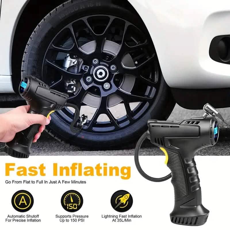 Compact Lightweight Rechargeable Air Pump, Compressors & Inflators with Lithium-Ion Battery DailySale